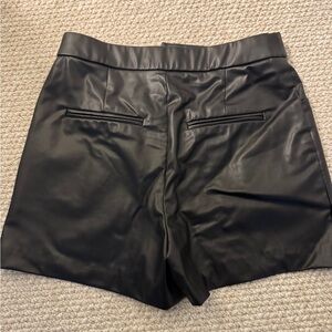 Black Leather Women's Shorts